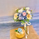 Hydrangea and Love Bridal Bouquet & Boutonnière Set