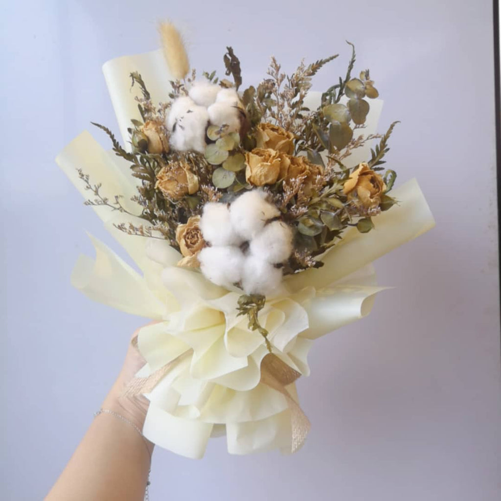 Dry Cotton Flower Bouquet (W23cm)