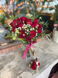 Fresh Red Roses Bridal Bouquet