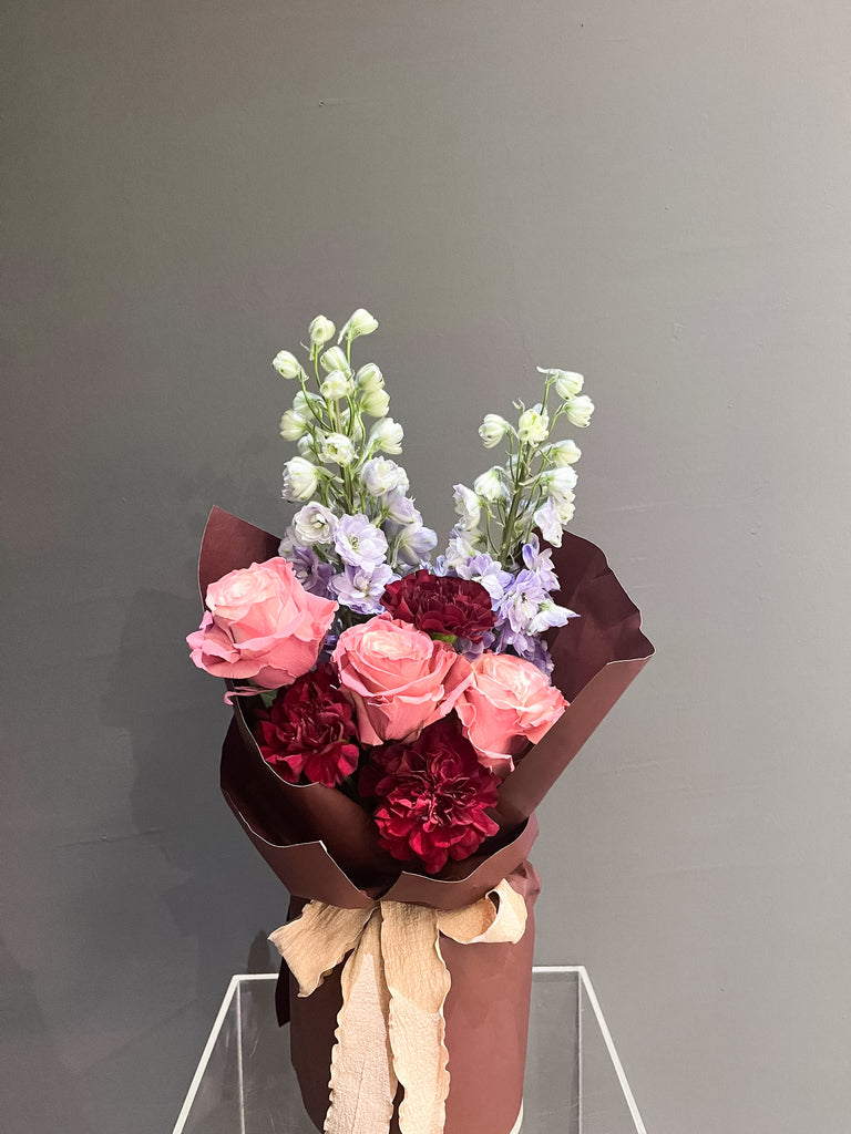 La Gloire Fresh Delphinium Rose Bouquet