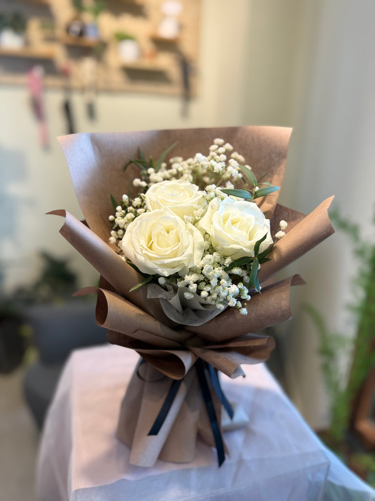 Fresh White Rose Bouquet
