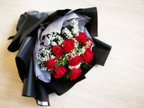 Red Rose Vs Baby Breath Flower Bouquet (Size XS, S, M, L, XL)