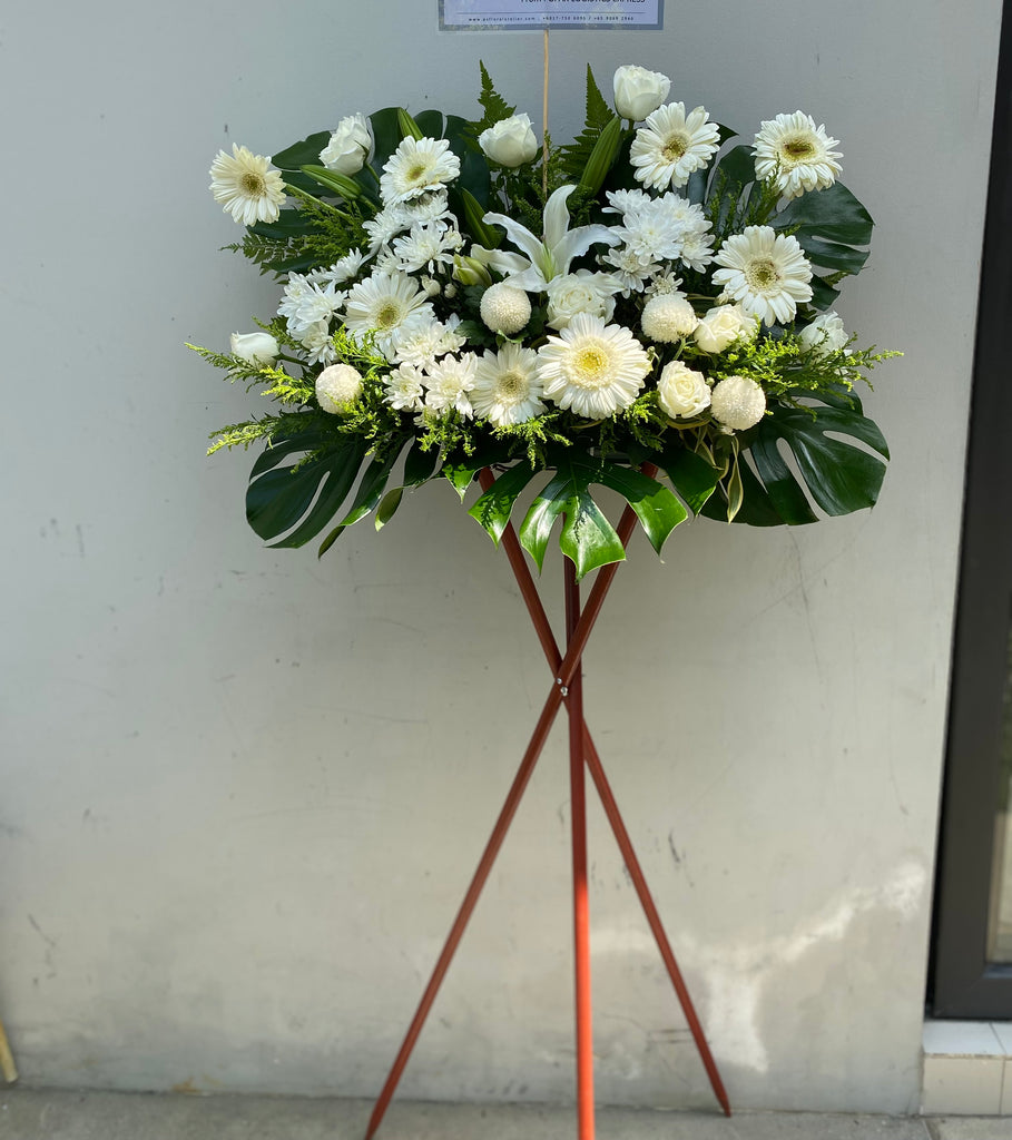With Sympathy Condolences Flower Stand