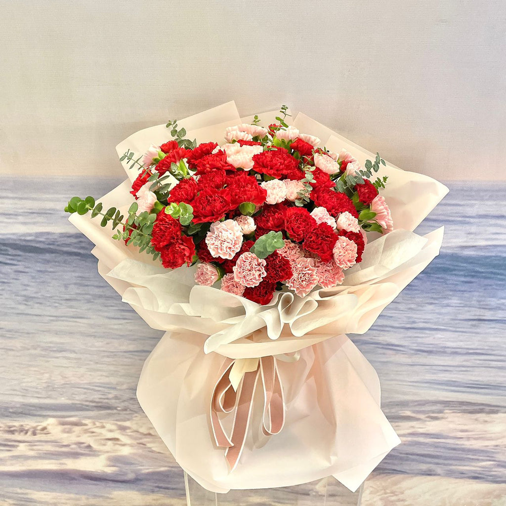 99 Red & Pink Mix Carnation Flower Bouquet