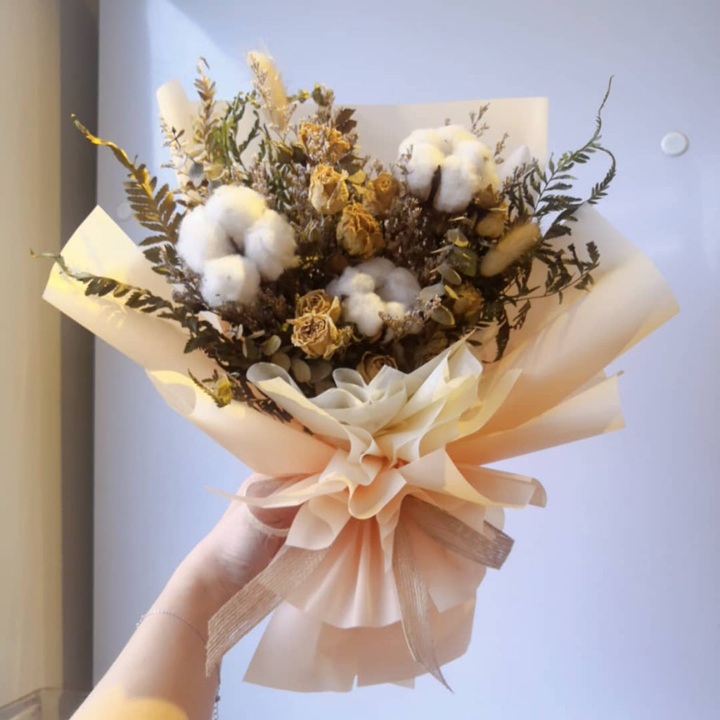 Dry Cotton Flower Bouquet (W30cm)